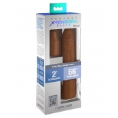 Коричневая насадка на член 2  Silicone X-tension - 20,3 см. - Pipedream - в Евпатории купить с доставкой