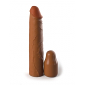 Коричневая насадка на член 2  Silicone X-tension - 20,3 см. - Pipedream - в Евпатории купить с доставкой