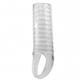 Прозрачная насадка на пенис с ребрышками и подхватом мошонки - Baile - в Евпатории купить с доставкой