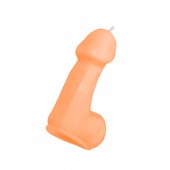 Оранжевая свеча в форме пениса - 47 гр. - Pecado - купить с доставкой в Евпатории