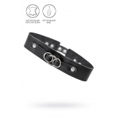 Черный чокер-ошейник со связанными кольцами на подложке - Pecado - купить с доставкой в Евпатории