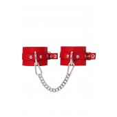 Красные мягкие кожаные оковы с люверсами - Pecado - купить с доставкой в Евпатории