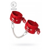 Красные мягкие кожаные оковы с люверсами - Pecado - купить с доставкой в Евпатории