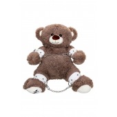 Бондажный набор: бурый мишка с белыми оковами и наручниками - Pecado - купить с доставкой в Евпатории