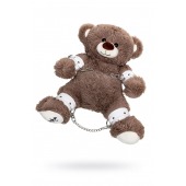 Бондажный набор: бурый мишка с белыми оковами и наручниками - Pecado - купить с доставкой в Евпатории