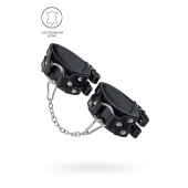 Черные кожаные оковы с двумя ремешками - Pecado - купить с доставкой в Евпатории