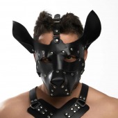 Черная кожаная маска «Собака» - Crazy Handmade - купить с доставкой в Евпатории