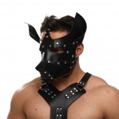 Черная кожаная маска «Собака» - Crazy Handmade - купить с доставкой в Евпатории