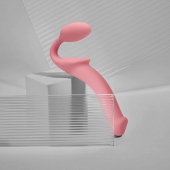 Розовый безремневой страпон Strap-on-me Semi-Realistic Bendable Strap-On size S - Strap-on-me - купить с доставкой в Евпатории