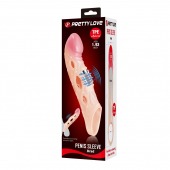 Телесная удлиняющая насадка с рельефом и вибрацией Brad - 21,3 см. - Baile - в Евпатории купить с доставкой