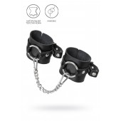Черные наручники из толстой натуральной кожи с люверсами - Pecado - купить с доставкой в Евпатории