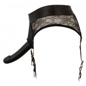 Черный женский страпон Strap-on Set: трусики и насадка - Orion - купить с доставкой в Евпатории