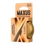 Точечные презервативы MAXUS 2000 Amazing Dots с железным кейсом - 3 шт. - Maxus - купить с доставкой в Евпатории