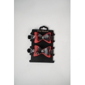 Черно-красные кожаные наручники с бантиками - Crazy Handmade - купить с доставкой в Евпатории