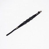 Черный ажурный чокер с золотистой фурнитурой - Crazy Handmade - купить с доставкой в Евпатории