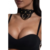 Черный чокер с клепками и золотистой фурнитурой - Crazy Handmade - купить с доставкой в Евпатории