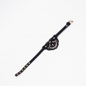 Черный чокер с клепками и золотистой фурнитурой - Crazy Handmade - купить с доставкой в Евпатории