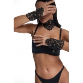 Фигурный набор для БДСМ-игр с узорами и золотистой фурнитурой - Crazy Handmade - купить с доставкой в Евпатории