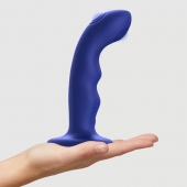 Синяя насадка-стимулятор Strap-On-Me Tapping Dildo Wave - Strap-on-me - купить с доставкой в Евпатории