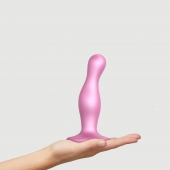 Розовая насадка Strap-On-Me Dildo Plug Curvy size M - Strap-on-me - купить с доставкой в Евпатории