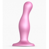 Розовая насадка Strap-On-Me Dildo Plug Curvy size M - Strap-on-me - купить с доставкой в Евпатории