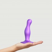 Фиолетовая насадка Strap-On-Me Dildo Plug Curvy size S - Strap-on-me - купить с доставкой в Евпатории
