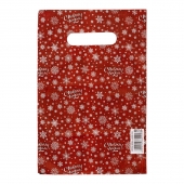 Красный подарочный новогодний пакет с вырубной ручкой (20х30 см) - Сима-Ленд - купить с доставкой в Евпатории