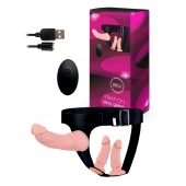 Женский страпон с 3 насадками и вибрацией - Erowoman-Eroman - купить с доставкой в Евпатории