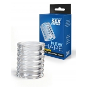 Прозрачная сквозная насадка на пенис с ребрышками - Sex Expert - в Евпатории купить с доставкой