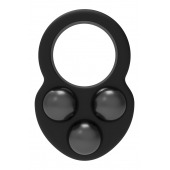 Черное эрекционное кольцо с утяжелителями - Dream Toys - в Евпатории купить с доставкой