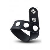 Черное эрекционное кольцо на кнопках - Blush Novelties - в Евпатории купить с доставкой