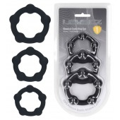 Набор из 3 эрекционных колец Beaded Silicone Cockring Set - Shots Media BV - в Евпатории купить с доставкой