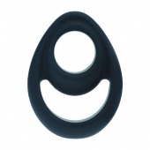 Черное эрекционное кольцо Double Ergo Silicone Cockring - Shots Media BV - в Евпатории купить с доставкой