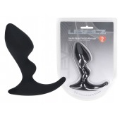 Черная анальная пробка для массажа простаты Double Ripple Silicone Prostate Massager - Shots Media BV - в Евпатории купить с доставкой
