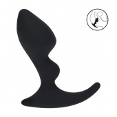 Черная анальная пробка для массажа простаты Double Ripple Silicone Prostate Massager - Shots Media BV - в Евпатории купить с доставкой