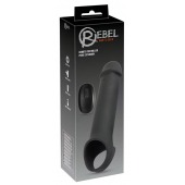 Черная вибронасадка для пениса с хомутом для мошонки и пультом ДУ Remote Controlled Penis Extension - Orion - в Евпатории купить с доставкой