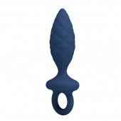 Синяя анальная пробка с кольцом Butt Plug with Loop S - 11,5 см. - Baile