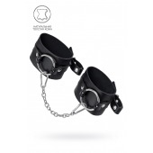 Черные оковы из толстой кожи с люверсами - Pecado - купить с доставкой в Евпатории