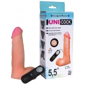Фаллическая насадка Харнесс UNICOCK 5,5  с вибрацией - 17 см. - LOVETOY (А-Полимер) - купить с доставкой в Евпатории