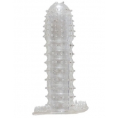 Гелевая прозрачная насадка c шипами - 12 см. - Toyfa Basic - в Евпатории купить с доставкой