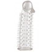 Прозрачная насадка на половой член с закрытой головкой и шипами - 12,5 см. - Toyfa Basic - в Евпатории купить с доставкой