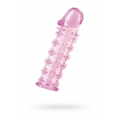 Гелевая розовая насадка на фаллос с шипами - 12 см. - Toyfa Basic - в Евпатории купить с доставкой