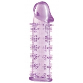 Гелевая фиолетовая насадка на фаллос с шипами - 12 см. - Toyfa Basic - в Евпатории купить с доставкой