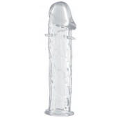 Гладкая прозрачная насадка с усиками под головкой - 12,5 см. - Toyfa Basic - в Евпатории купить с доставкой