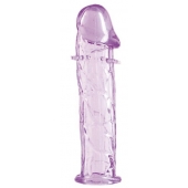 Гладкая фиолетовая насадка с усиками под головкой - 12,5 см. - Toyfa Basic - в Евпатории купить с доставкой