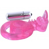 Розовая вибронасадка со стимулятор клитора   Язычок - Toyfa Basic - в Евпатории купить с доставкой