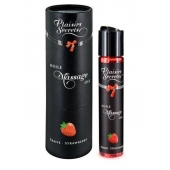Массажное масло с ароматом клубники Huile de Massage Gourmande Fraise des Bois - 59 мл. - Plaisir Secret - купить с доставкой в Евпатории