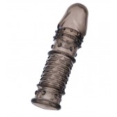 Дымчатая закрытая насадка ToyFa XLover с чешуйками и пупырышками - 13,5 см. - ToyFa - в Евпатории купить с доставкой