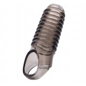 Дымчатая насадка с рёбрышками и подхватом мошонки ToyFa XLover - 12,5 см. - ToyFa - в Евпатории купить с доставкой