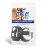 Утяжка на пенис с клёпками Duo Snap Cock And Ball Ring - BlueLine - купить с доставкой в Евпатории